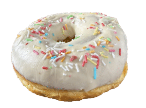 donut w białej czekoladzie