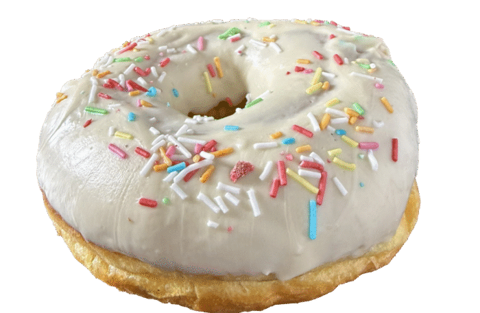 donut w białej czekoladzie