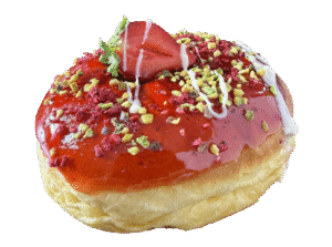 pączek pistacja z malinami